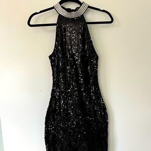 Guess Sequin Rhinestone Mini Dress